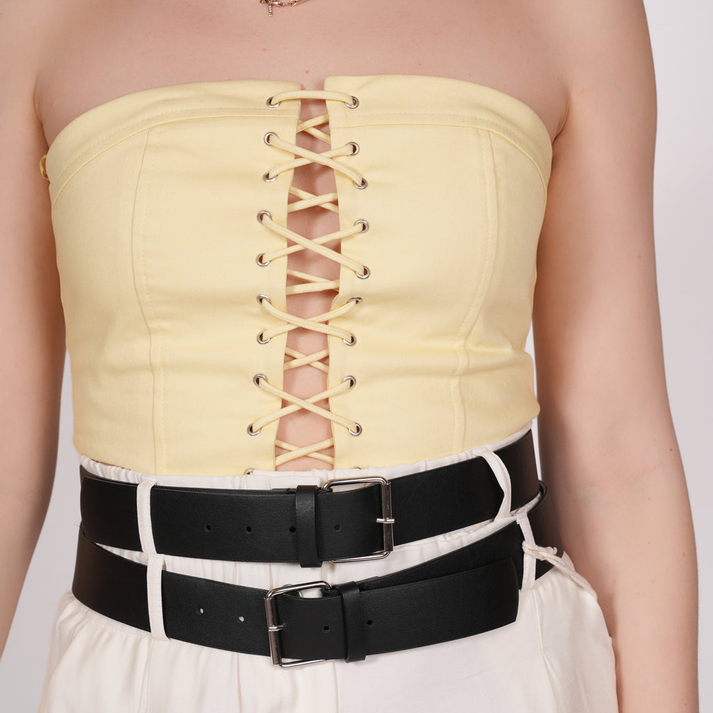 Denim Lace-Up Corset Top